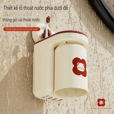 Hộp để kem đánh răng và bàn chải loại hút tường