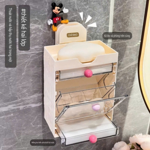 Hộp để xà phòng có nắp đậy và miếng bọt biển