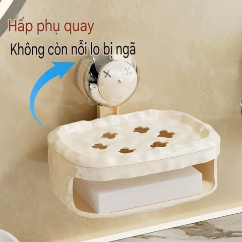 Hộp để xà phòng cốc hút tường hình gấu