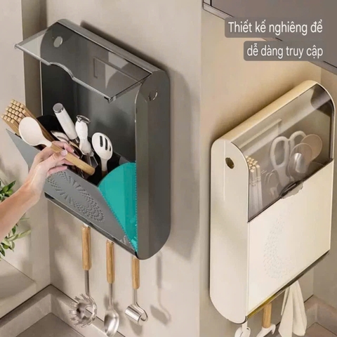 Hộp đựng đũa dán tường kiểu hình vuông