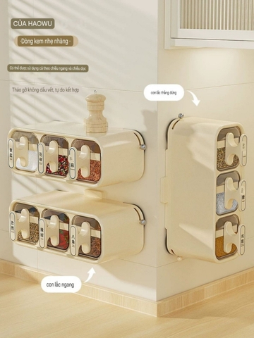 Hộp đựng gia vị nhà bếp loại hút tường