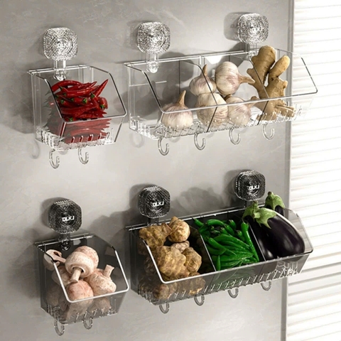 Hộp đựng hành tỏi kiểu hút tường