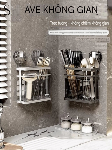 Hộp đựng muỗng đũa kiểu hút tường