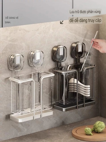 Hộp đựng thìa đũa loại hút tường