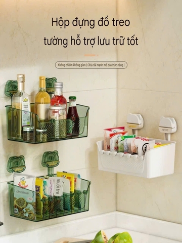 Hộp đựng túi và lọ gia vị kiểu hút tường