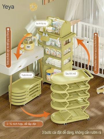 Tủ 5 tầng để đồ cho bé kiểu gấp xếp