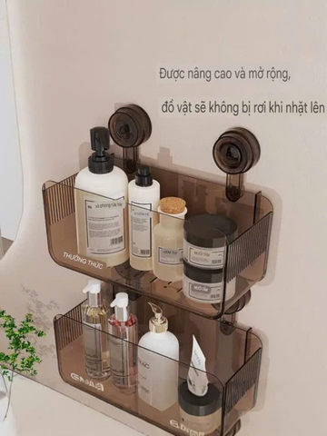 Kệ chữ nhật để mỹ phẩm kiểu hút tường