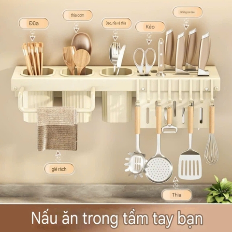 Kệ để dao muỗng đũa bằng thép kiểu hút tường
