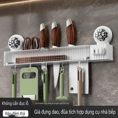 Kệ để dao muỗng đũa và có dụng cụ mài dao