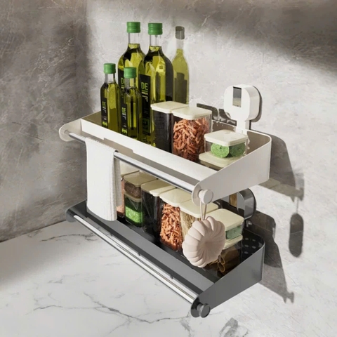 Kệ để đồ bằng thép carbon có thanh treo đồ