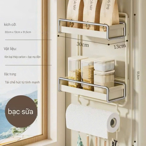 Kệ để đồ nhà bếp gắn bên hông tủ lạnh