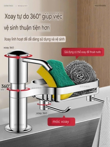 Kệ để đồ rửa và bơm lấy nước rửa chén