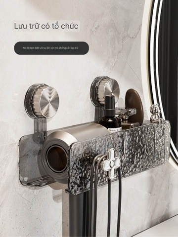 Kệ để máy sấy tóc và mỹ phẩm kiểu hút tường