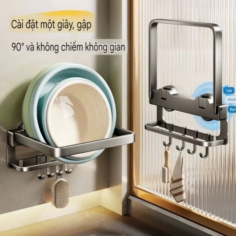 Kệ để thau chậu hút tường bằng hợp kim nhôm