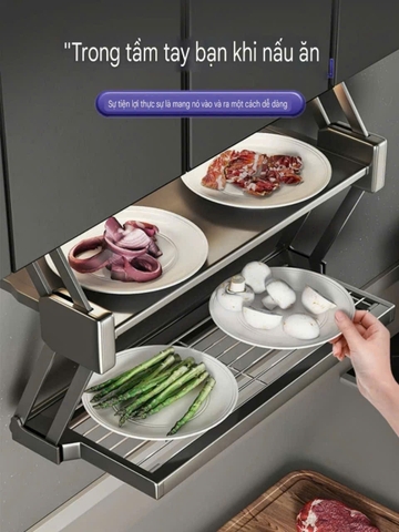 Kệ để thức ăn gắn dưới gầm tủ bếp