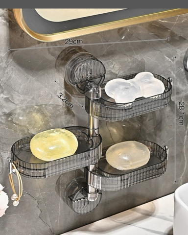 Kệ để xà phòng 3 tầng kiểu hút tường