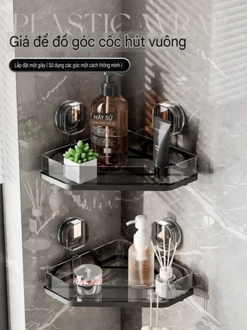 Kệ góc bằng thép carbon và nhựa mica