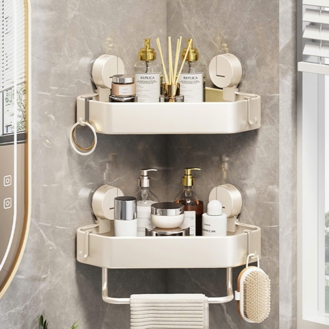 Kệ góc hình kim cương kiểu hút tường