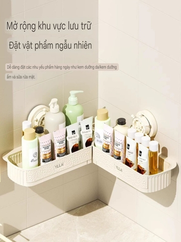 Kệ góc xoay 180 độ kiểu hút tường