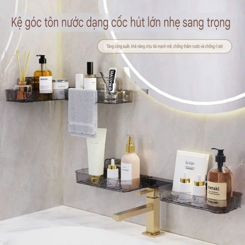Kệ hút tường để mỹ phẩm và đồ rửa chén