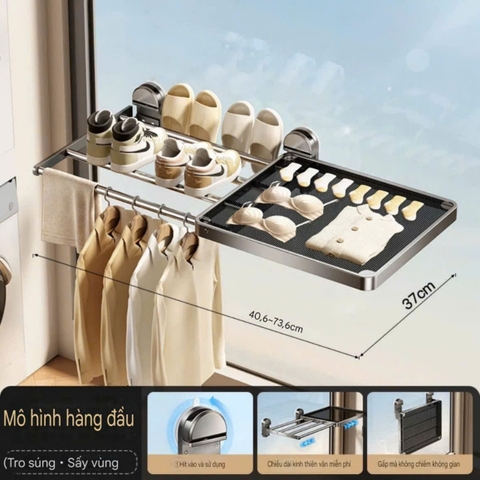 Kệ phơi đồ xếp gọn và kích thước điều chỉnh