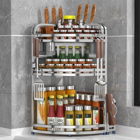 Kệ tam giác 3 tầng để đồ dùng nhà bếp