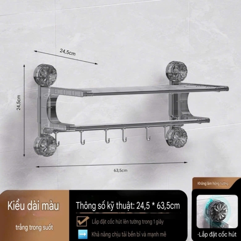 Kệ treo khăn tắm có 4 chân hút tường