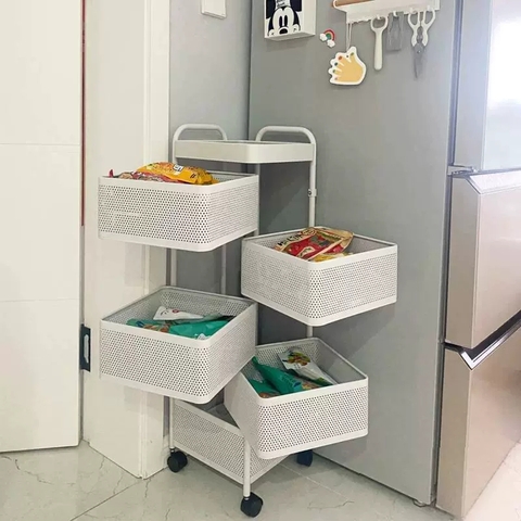 Kệ xe đẩy 6 tầng để đồ nhà bếp