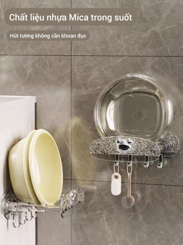 Khung để thau chậu kiểu hút tường