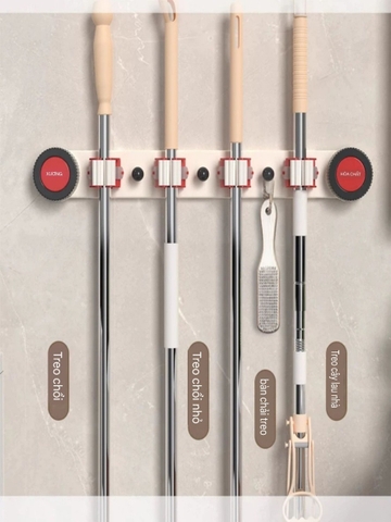 Thanh kẹp cây lau màu trắng kem viền đen đỏ