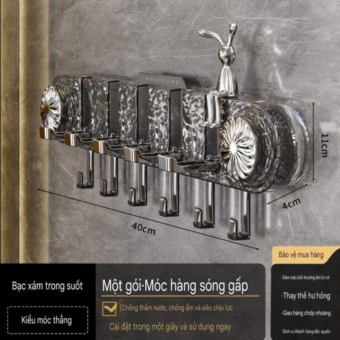 Thanh treo đồ có 11 móc kiểu hút tường