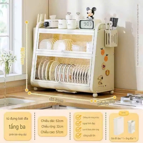 Tủ 2 tầng úp chén dĩa và để dao muỗng đũa