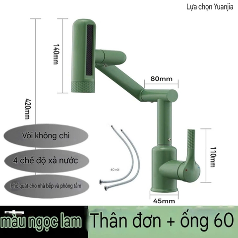 Vòi 4 chế độ phun nước gắn lavabo hoặc bồn rửa chén