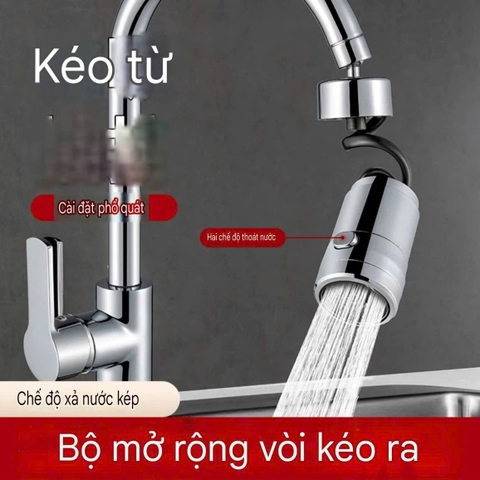 Vòi nối tăng áp rửa chén có dây dẫn nước kéo dài
