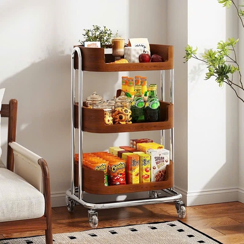 Xe đẩy 3 tầng để đồ nhà bếp