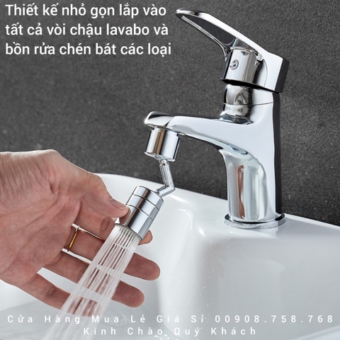 Vòi Tăng Áp Cao Cấp Inox 304 Nguyên Khối 📣 Giúp Tiết Kiệm Nước Xoay 720%
