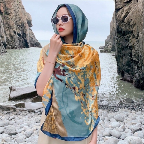 Khăn lụa hoa LH-069