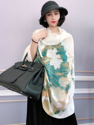 Khăn lụa hoa LH-055