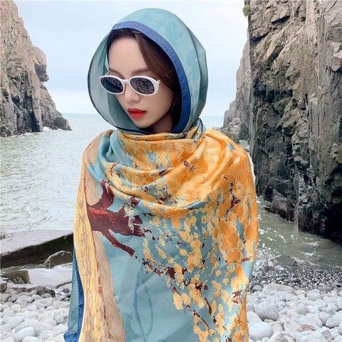 Khăn lụa hoa LH-069