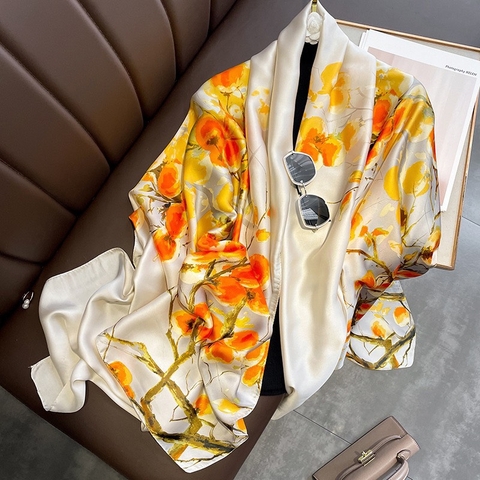 Khăn lụa hoa LH-005