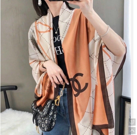 Khăn lụa hoa cao cấp LHH-021