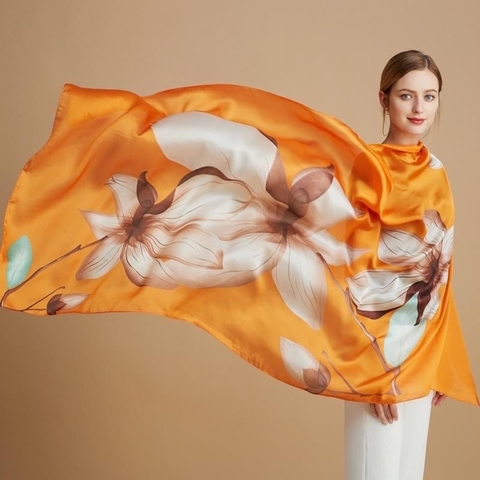 Khăn lụa hoa LH-012