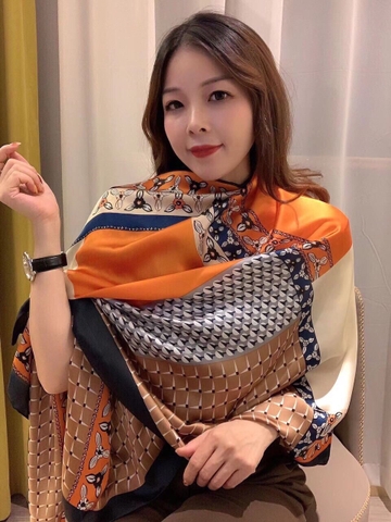 Khăn lụa hoa LH-011