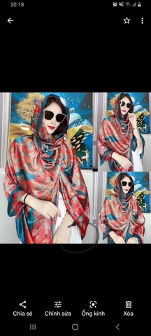 Khăn lụa hoa LH-021