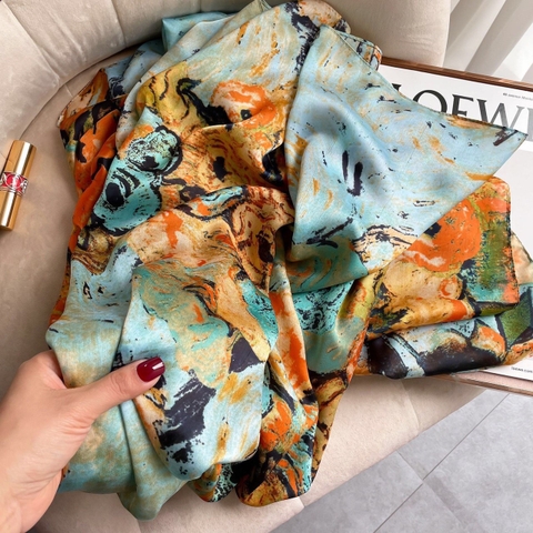 Khăn lụa hoa LH-028