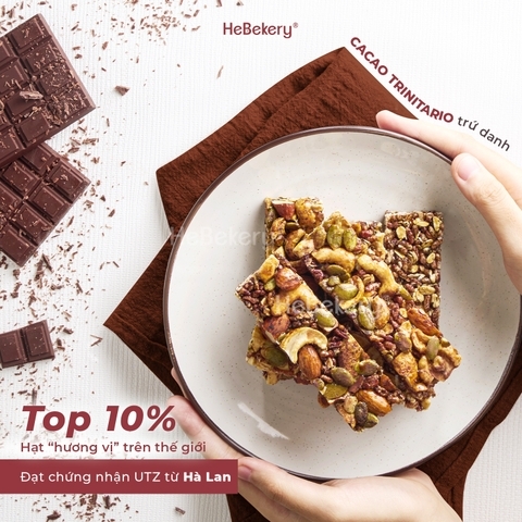 Thanh Năng Lượng Siêu Hạt Dark Choco Hebekery hộp 150gr 6 Thanh