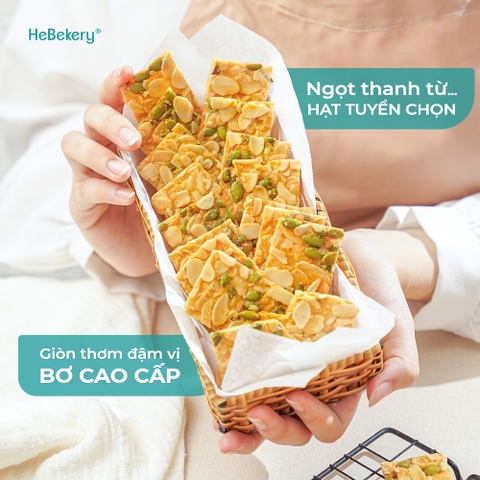Bánh Ngói Hạnh Nhân Siêu Hạt Ăn Vặt Chuẩn Keto/ Non Keto HEBEKERY