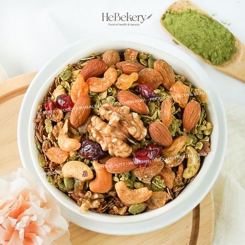 Granola Truly Healthy Vị Matcha HEBEKERY by HEBE - Ngũ Cốc Dinh Dưỡng Lành Mạnh Tự Nhiên