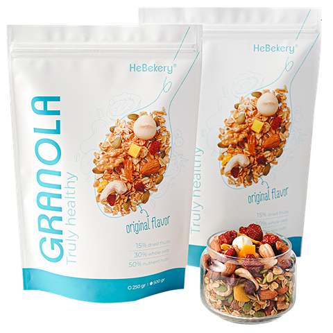 Combo 2 Túi Granola (500gr) Truly Healthy Matcha Hebekery