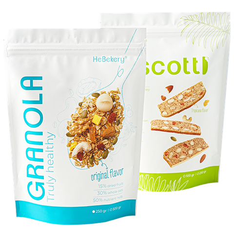 Combo 250g Biscotti Trái Cây + 250g Granola Ăn Kiêng Không Đường Tinh Luyện